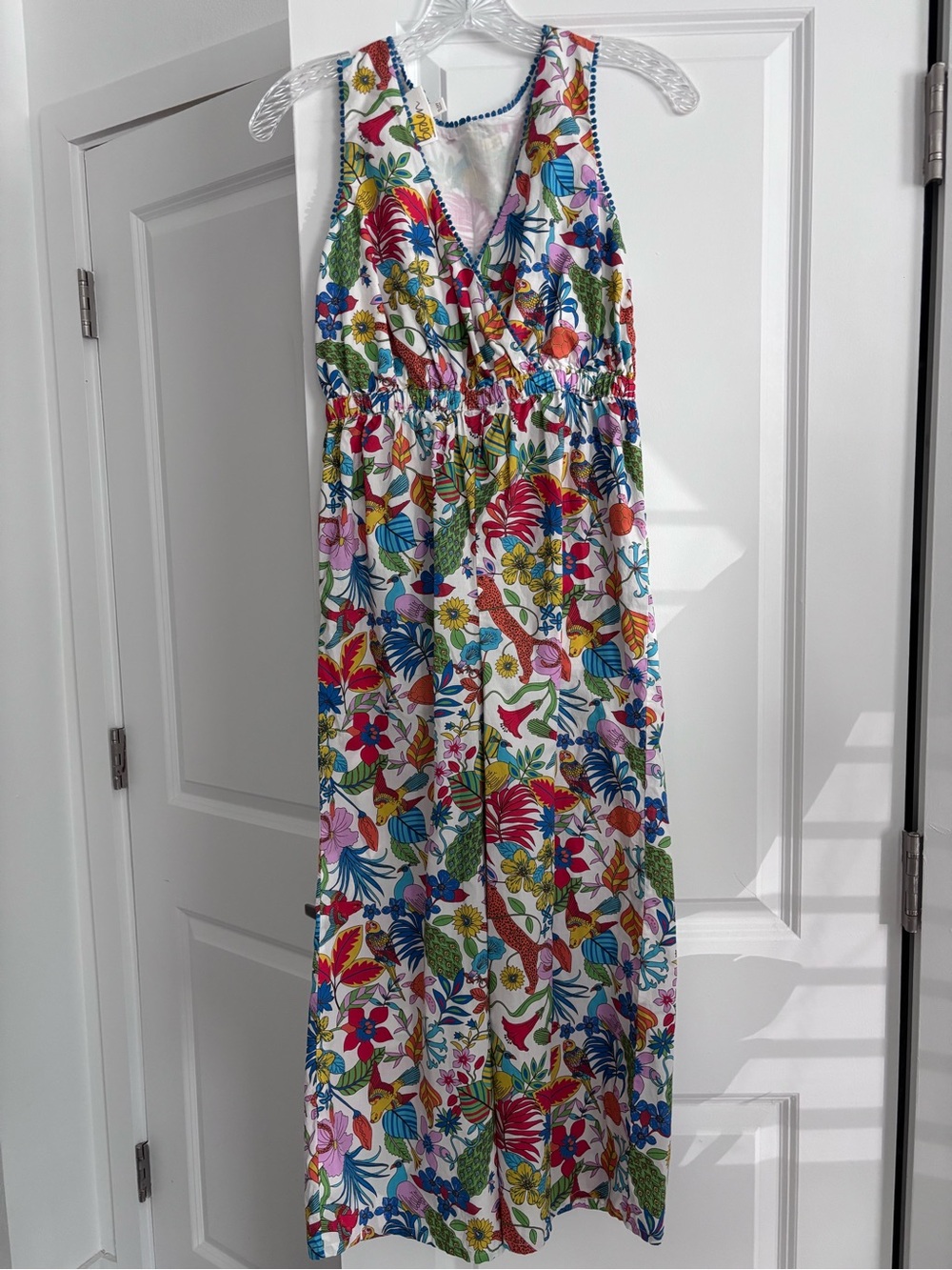 Mini Boden Girls Multicolor Floral Jungle Animal Wide Leg Jumpsuit 11-12Y